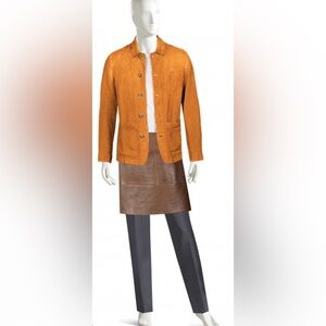 Brown faux Leather 1/2 bistro apron